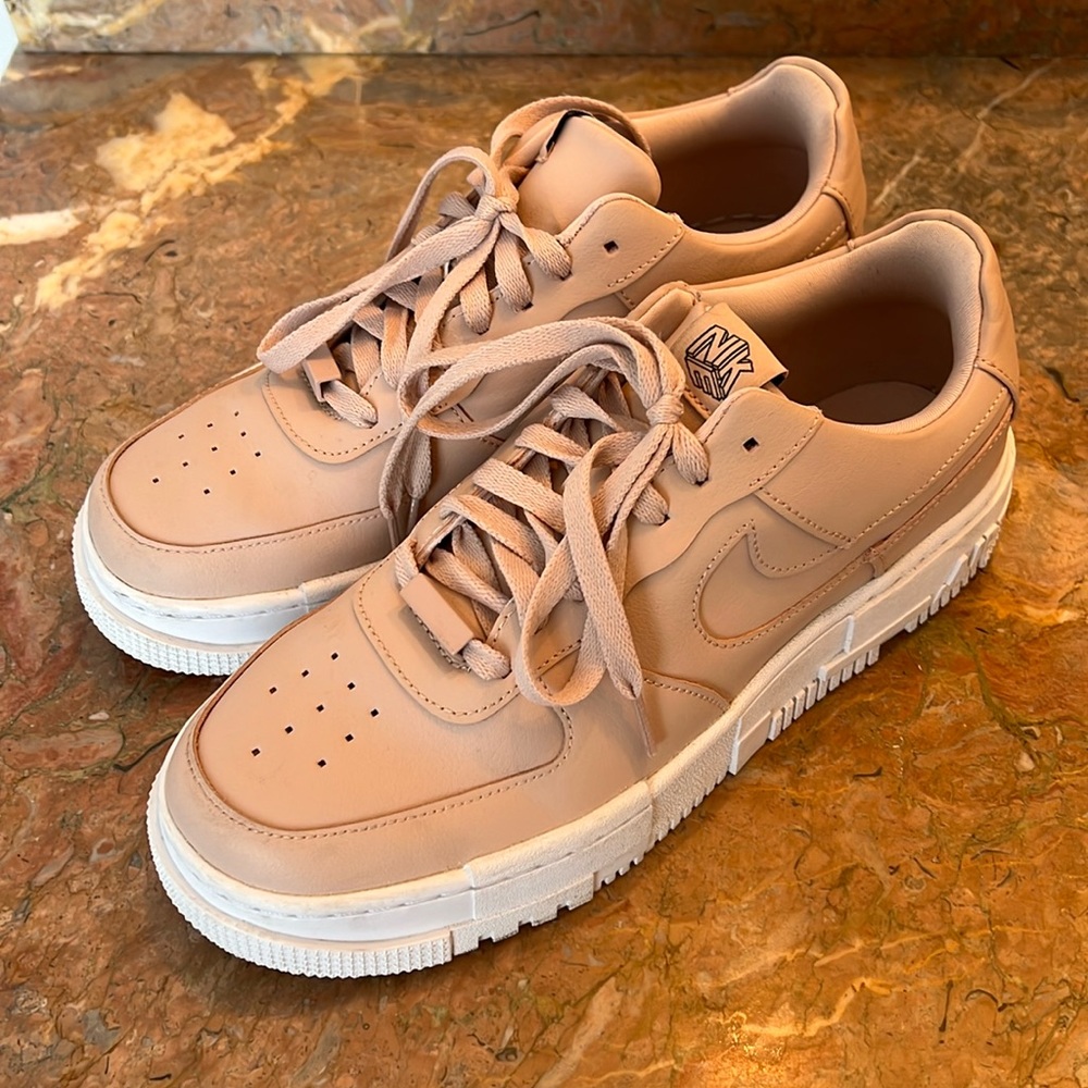 Rose color Air Force 1, chunky style. Size 10